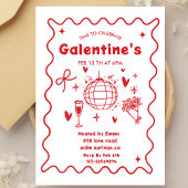 Whimsical Galentines Valentines girls  Party 招待状