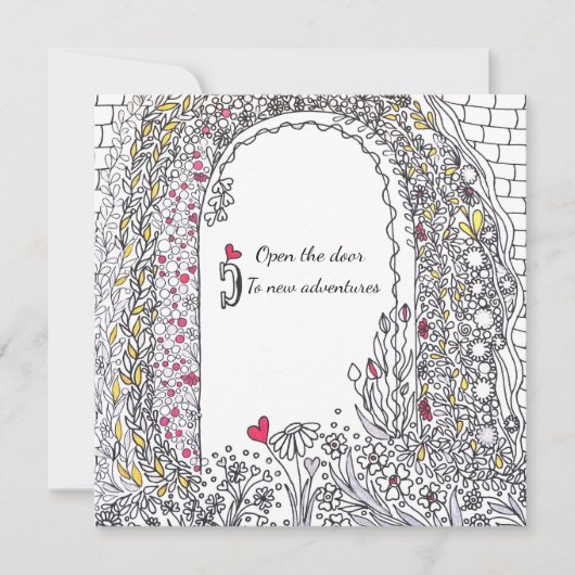 Whimsical Garden Door New Adventures Square Art シーズンカード (正面)