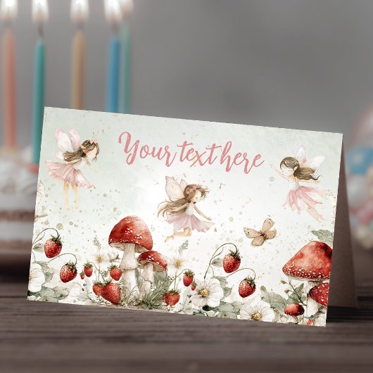 whimsical garden fairies birthday Food Tent  プレイスカード