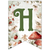 Whimsical garden fairies girl birthday バンティングフラッグ (第2の旗)