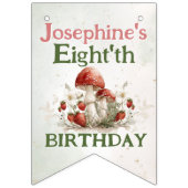 Whimsical garden fairies girl birthday バンティングフラッグ (第1の旗)