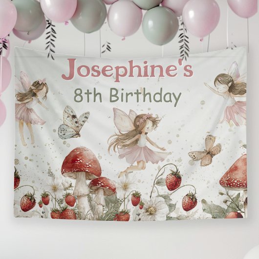 whimsical garden fairies girl birthday 横断幕