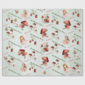 whimsical garden fairies girl birthday custom ラッピングペーパー (フラット)