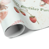 whimsical garden fairies girl birthday custom ラッピングペーパー (ロールコーナー)