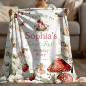 whimsical garden fairy first birthday フリースブランケット