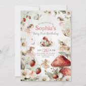 whimsical garden fairy first birthday 招待状 (正面)