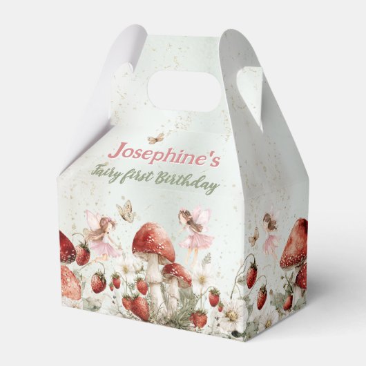 whimsical garden fairy first birthday custom フェイバーボックス (正面サイド)