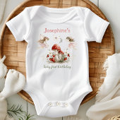 whimsical garden fairy first birthday girl ベビーボディスーツ