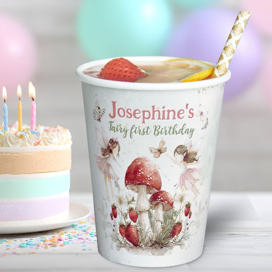 whimsical garden fairy first birthday girl small 紙コップ