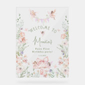 Whimsical garden Fairy First Birthday Welcome アクリルサイン (正面)