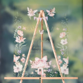 Whimsical garden Fairy First Birthday Welcome アクリルサイン (ニュートラル)