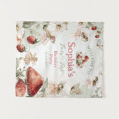 whimsical garden fairy first birthday welcome sign タペストリー (正面(横))