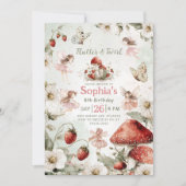 whimsical garden flutter and twirl fairy birthday 招待状 (正面)