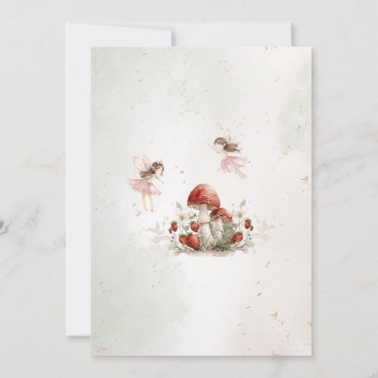 whimsical garden flutter and twirl fairy birthday 招待状 (裏面)