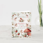 whimsical garden flutter and twirl folded birthday 招待状 (正面)