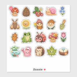 Whimsical Garden Friends Sticker Sheet シール
