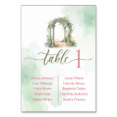 Whimsical Garden Gate Wedding Table Cards Seating テーブルナンバー (正面)