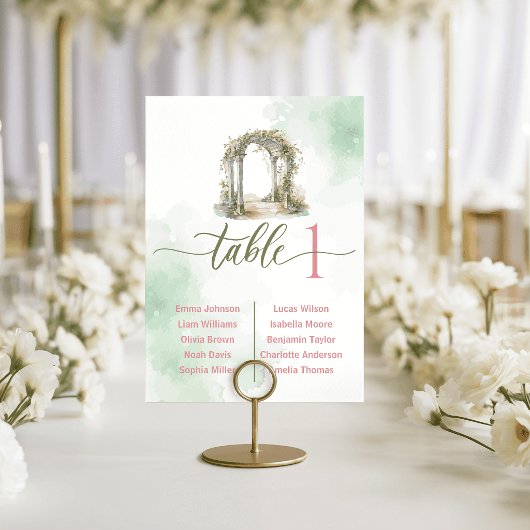 Whimsical Garden Gate Wedding Table Cards Seating テーブルナンバー