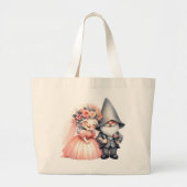  whimsical garden gnome wedding tote bag gift ラージトートバッグ (正面)