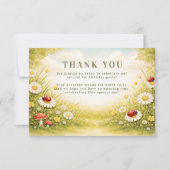 Whimsical Garden Lady Bug 1st Birthday サンキューカード (正面)