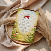 Whimsical Garden Lady Bug 1st Birthday 招待状