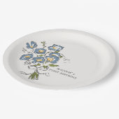 Whimsical Garden Party Bright Floral Birthday ペーパープレート (アングル)