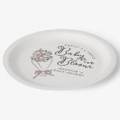 Whimsical Garden Party Floral Baby Shower ペーパープレート (アングル)