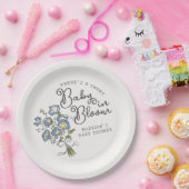 Whimsical Garden Party Floral Baby Shower ペーパープレート (パーティー)