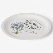 Whimsical Garden Party Floral Baby Shower ペーパープレート (アングル)