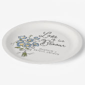 Whimsical Garden Party Floral Bridal Shower ペーパープレート (アングル)