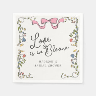 whimsical garden party floral doodle bridal showe スタンダードカクテルナプキン