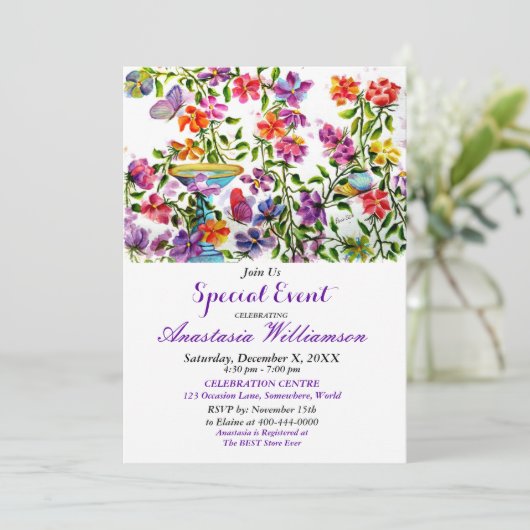  whimsical garden party invitation 招待状 (スタンド正面)