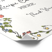 Whimsical Garden Party Pastel Floral Share Recipe ポスター (角)