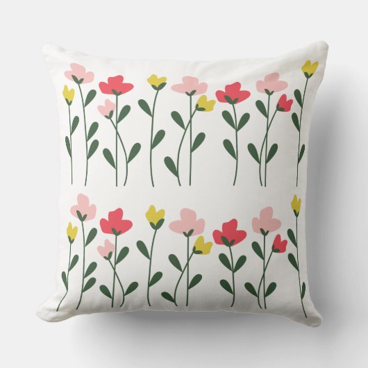 Whimsical Garden Rows Pillows クッション (正面)
