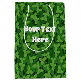 Whimsical Garden Strawberry Leaves Gift Paper Bag ミディアムペーパーバッグ