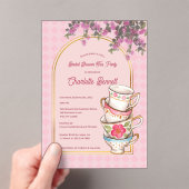 Whimsical Garden Tea Party Bridal Shower アクリル招待状 (インサイチュ (ポータブル))