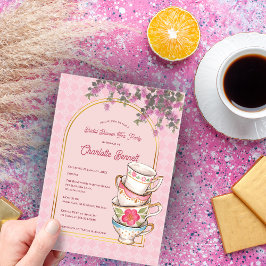 Whimsical Garden Tea Party Bridal Shower アクリル招待状