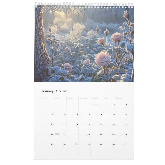 Whimsical Gardens – A Year of Enchanted Nature カレンダー (1月 2026)