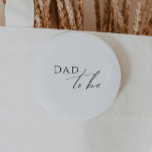 Whimsical Gender Neutral Dad To Be 缶バッジ<br><div class="desc">Introducing our whimsical gender-neutral dad-to-be button—perfect for any season, whether it's fall, winter, spring, or summer! This button has a boho-chic vibe with modern, elegant calligraphy and a minimalist black-and-white design. It's pretty and unique, with a touch of vintage shabby chic, making it perfect for both boys and girls. Plus,...</div>