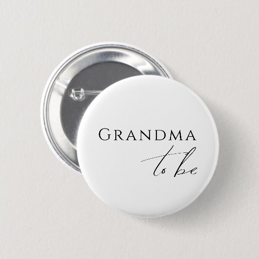 Whimsical Gender Neutral Grandma To Be 缶バッジ (正面&裏面)