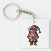 Whimsical Gift Giving Christmas Gnome キーホルダー (正面)