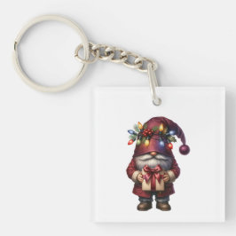Whimsical Gift Giving Christmas Gnome キーホルダー