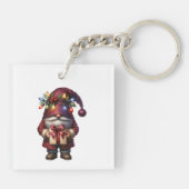 Whimsical Gift Giving Christmas Gnome キーホルダー (裏面)