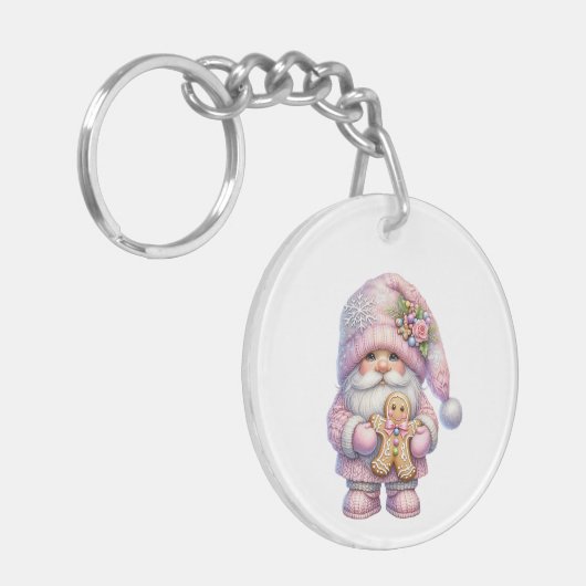Whimsical Gingerbread Christmas Gnome キーホルダー (正面左)