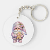 Whimsical Gingerbread Christmas Gnome キーホルダー (裏面)