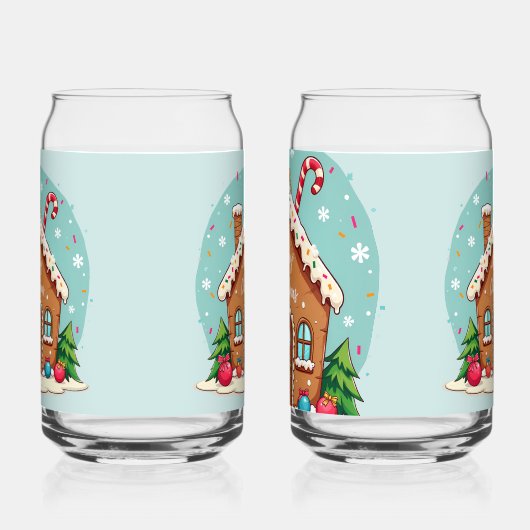 Whimsical Gingerbread House Christmas Scene ガラス缶 (右)