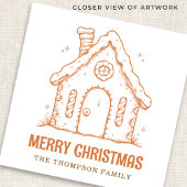 Whimsical Gingerbread House Merry Christmas スタンダードカクテルナプキン