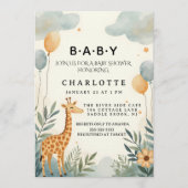 Whimsical Giraffe Baby Shower 招待状 (正面)