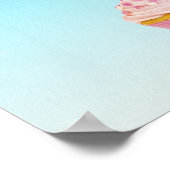 Whimsical Giraffe, Cupcake & Rainbow ポスター (角)