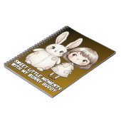 Whimsical Girl and Patchwork Bunny Notebook ノートブック (左側)